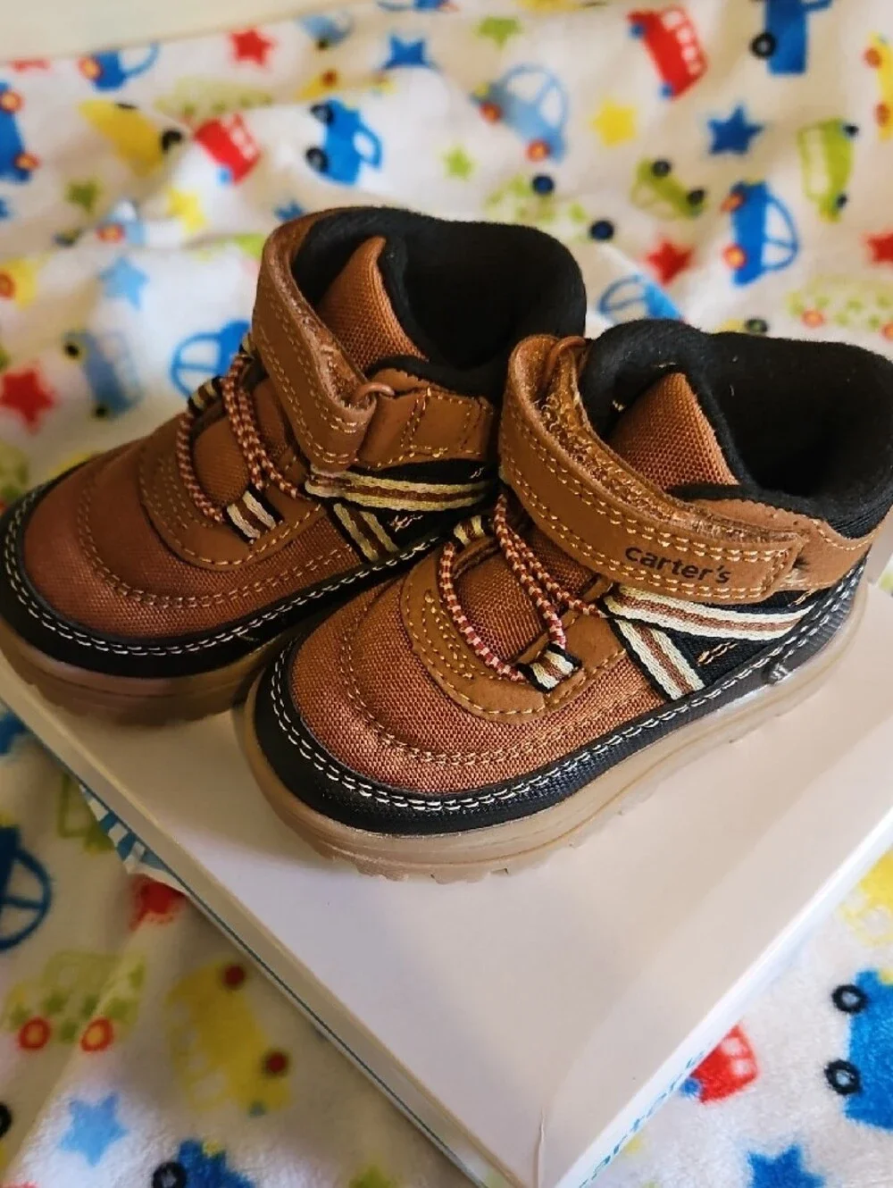 Carter's Brown and Black Kids Rugged Lace-Up Boots